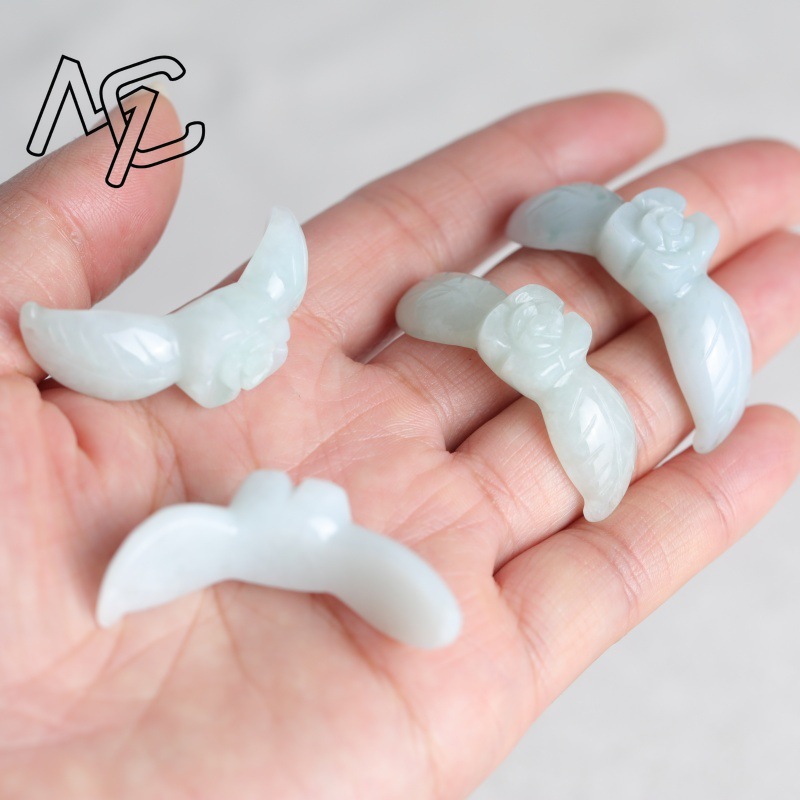 2PC Natural White Jadeite Jade - Beading ulasan dan harga