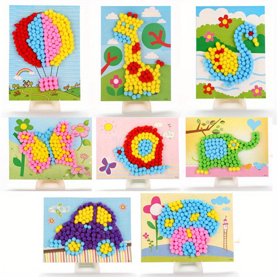 2pcs 16x21cm Colorful Pom-Pom  - Painting Supplies ulasan dan harga