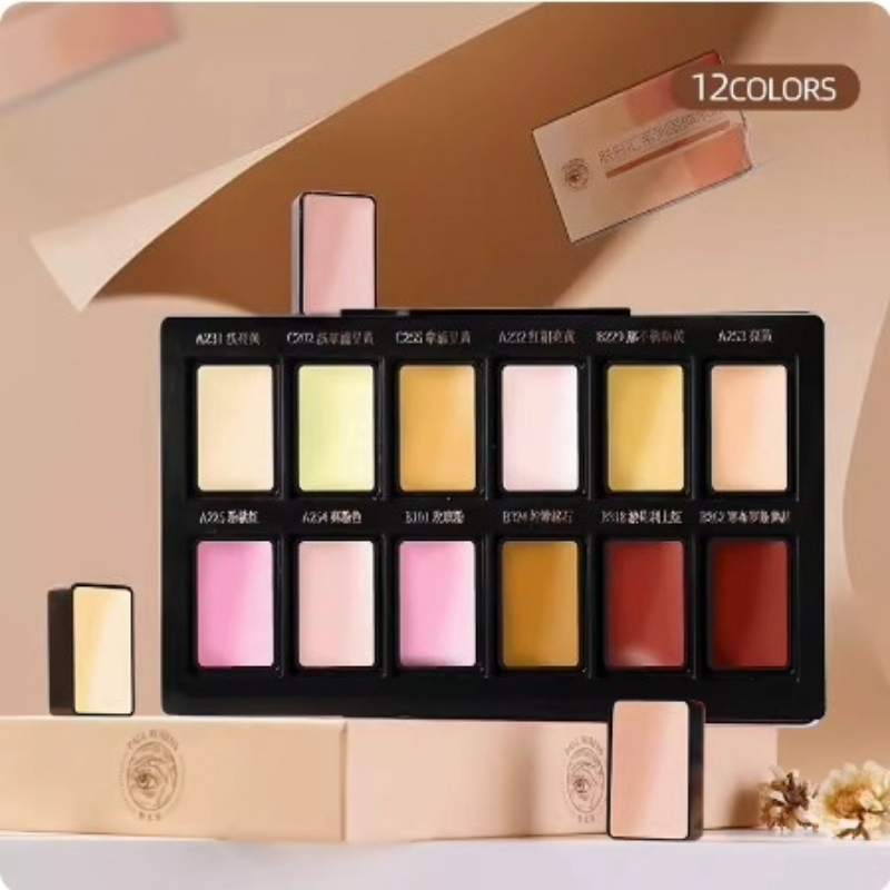 12color Skin Color Solid Water - Watercolor Paint Set Solid Pigment ulasan dan harga