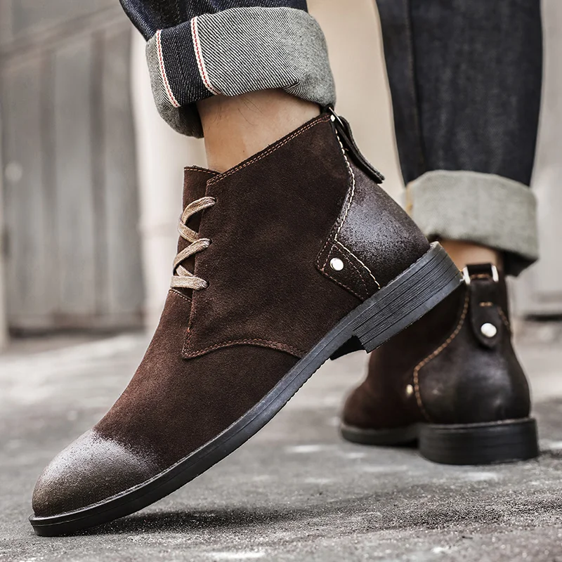New Cow Suede Ankle Boots Hand - Craft Tools ulasan dan harga