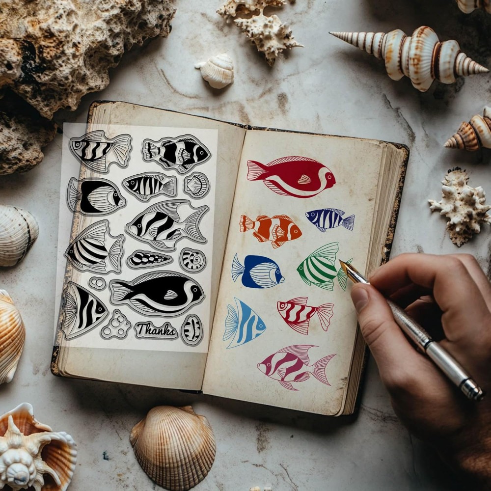 Summer Ocean Clownfish Clear S - Clear Silicone Stamps For Card Making ulasan dan harga