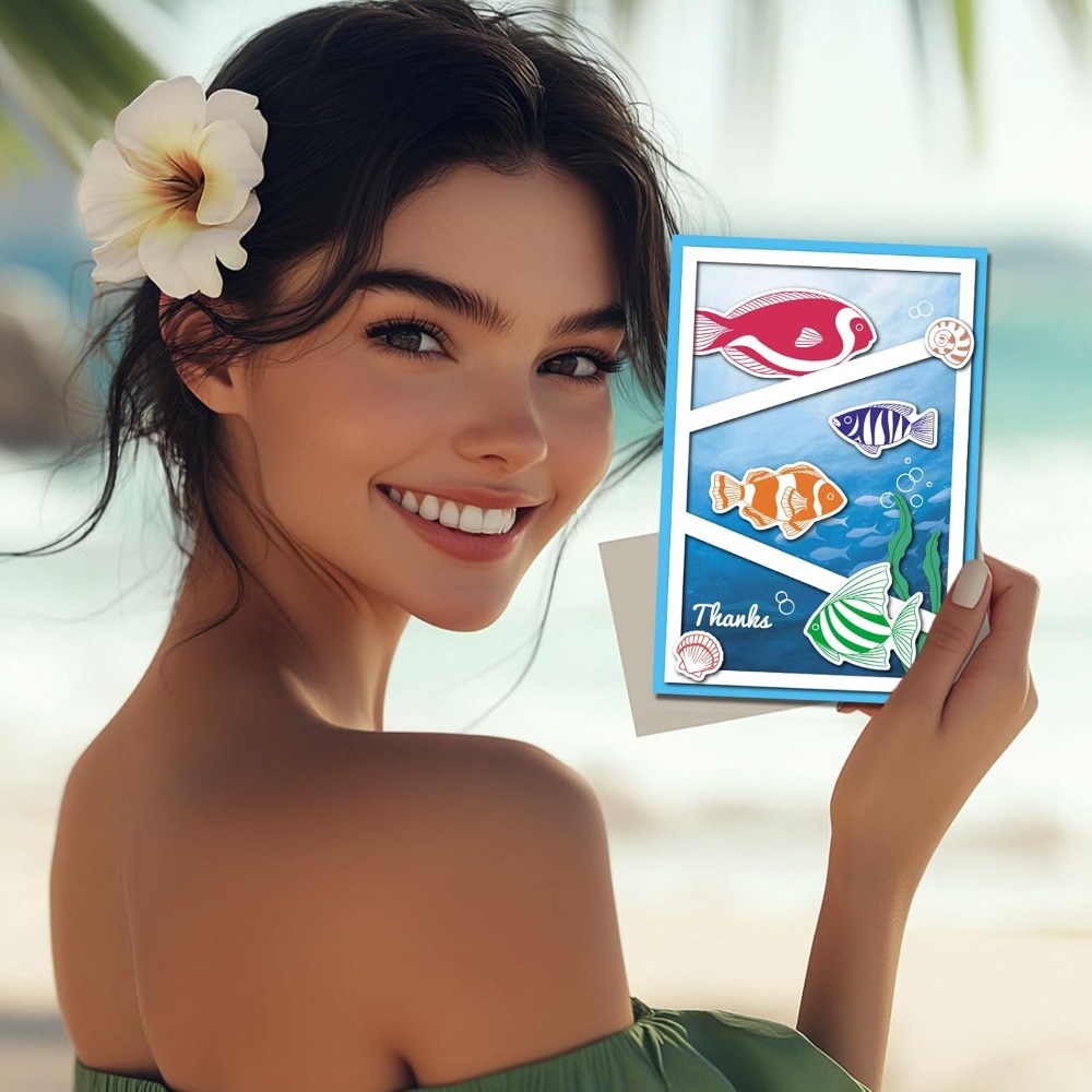 Summer Ocean Clownfish Clear S - Clear Silicone Stamps For Card Making ulasan dan harga