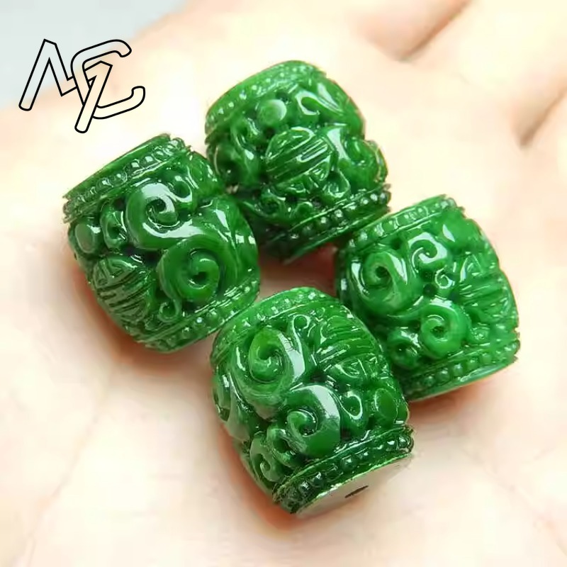 5pc Natural Green Jade Carving - Beading ulasan dan harga