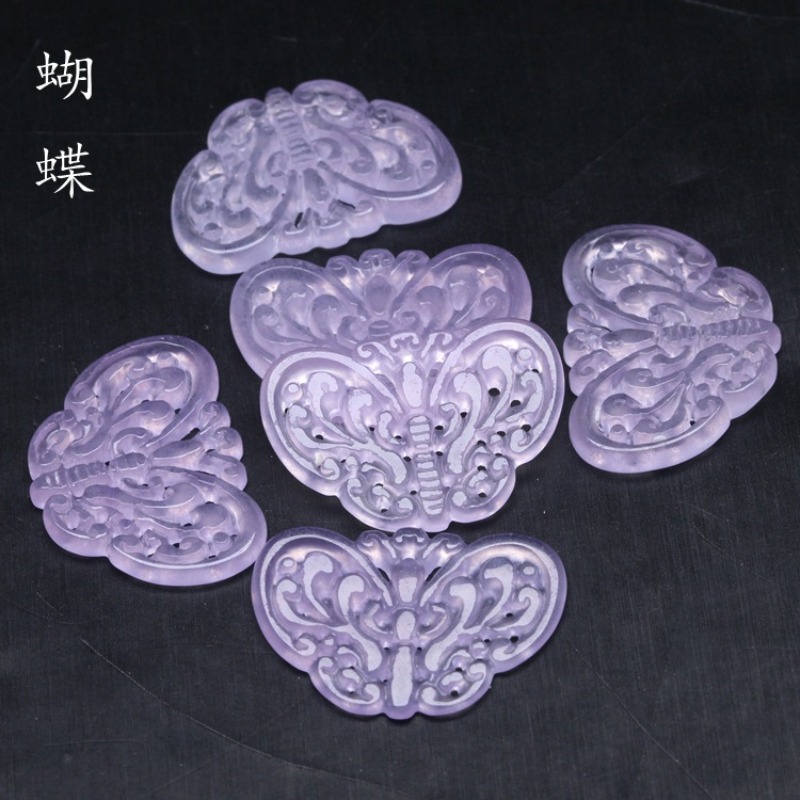 2pc Natural Purple Jade Hollow - Beading ulasan dan harga