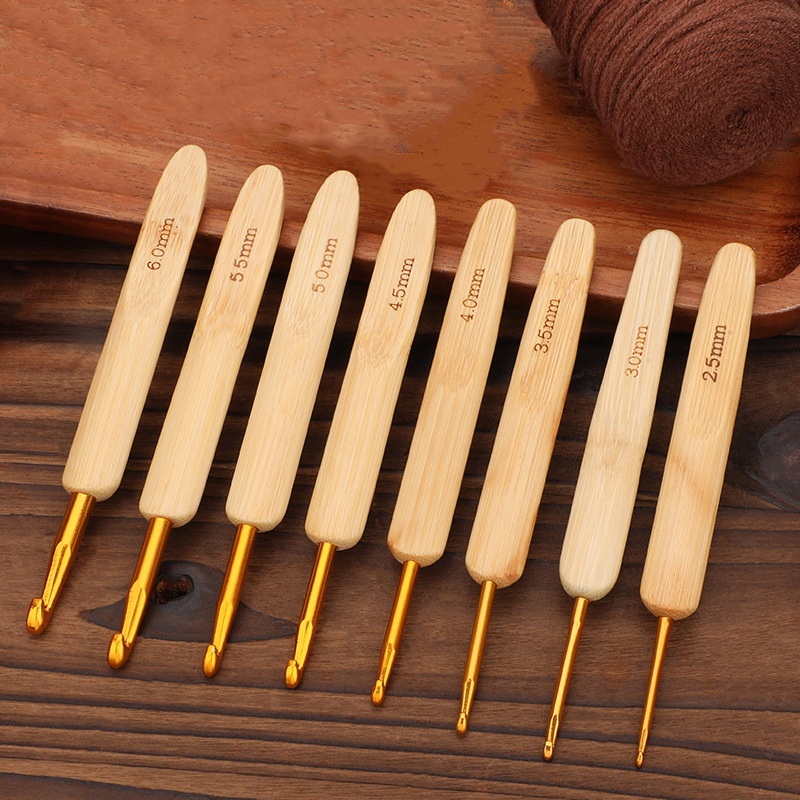 Bamboo Wooden Handle Crochet H - Wooden Crochet Hooks Ergonomic Handle ulasan dan harga