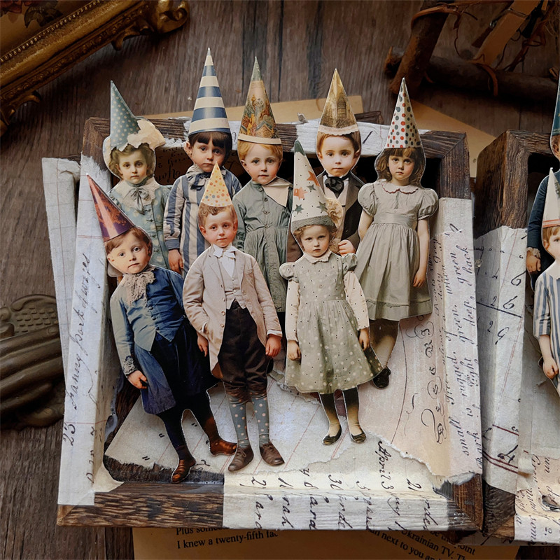 15Pcs Vintage Clown Party Chil - Vintage Junk Journal Scrapbooking Paper ulasan dan harga