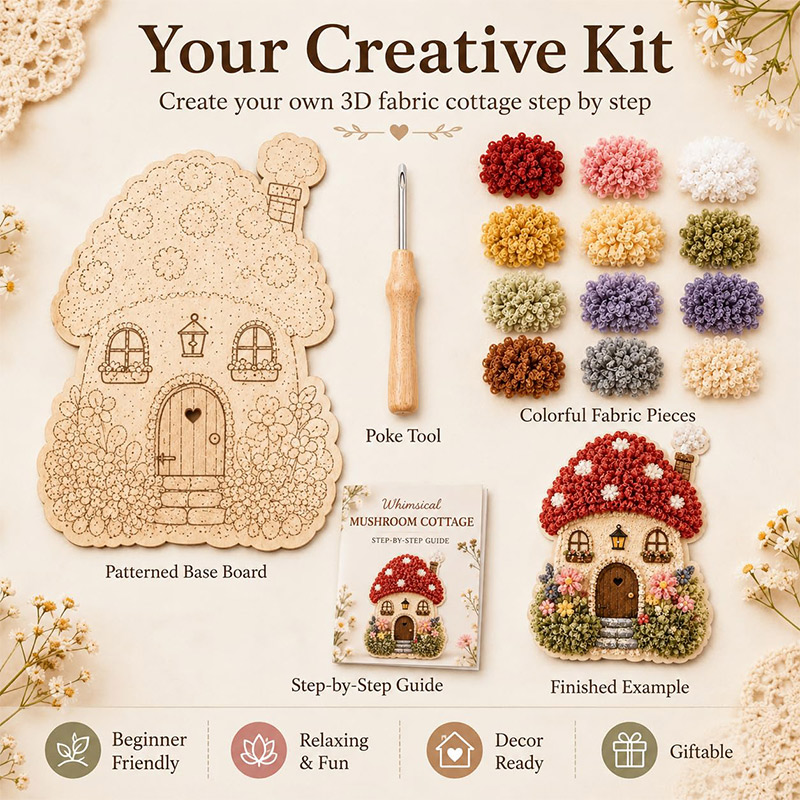 3D Mushroom House Poke Art DIY - Craft Tools ulasan dan harga