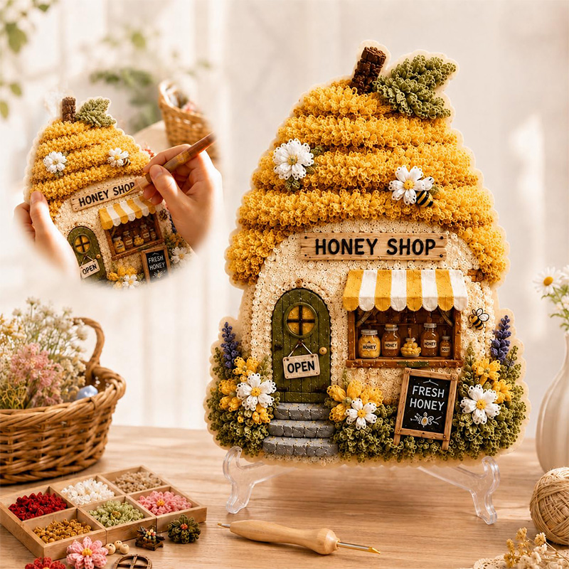 3D Mushroom House Poke Art DIY - Craft Tools ulasan dan harga