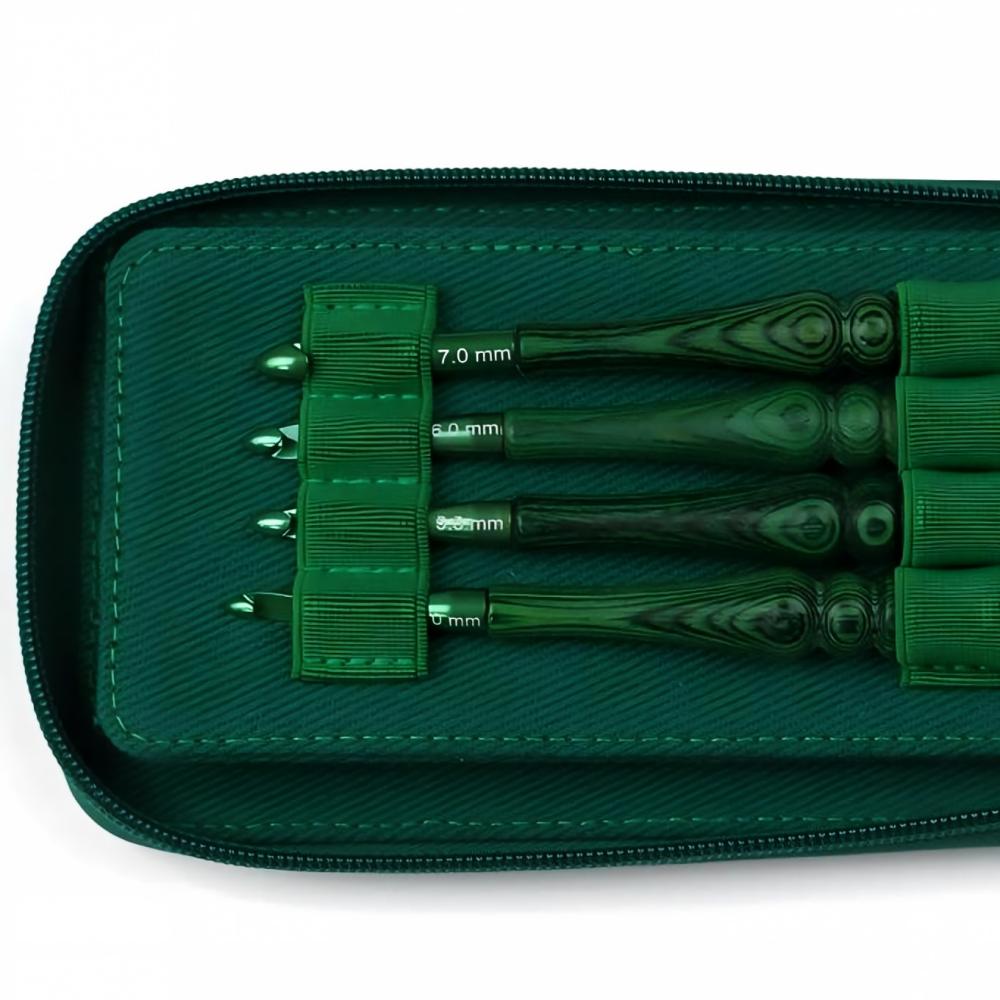 Crochet Hook Set Green Synthet - Wooden Crochet Hooks Ergonomic Handle ulasan dan harga