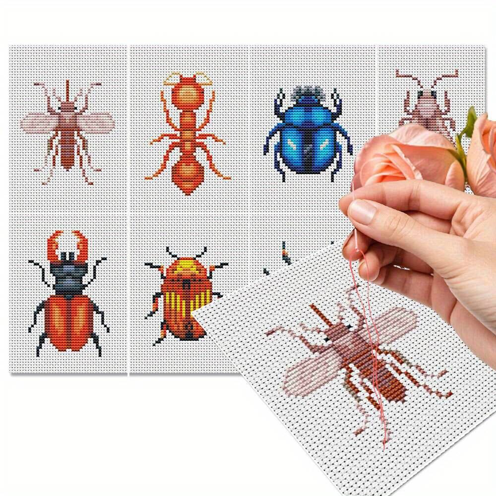 8Pcs Insect Cross Stitch Embro - Cotton Embroidery Thread Skeins ulasan dan harga