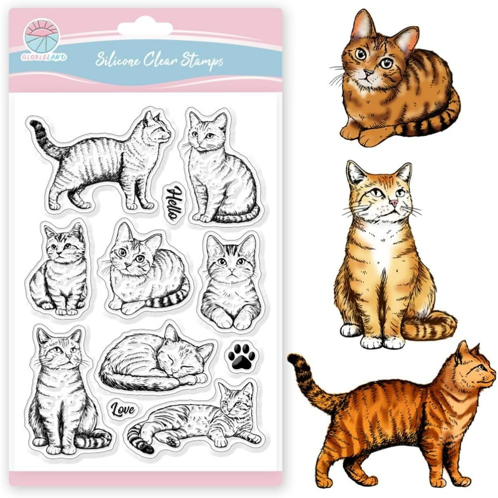 Cat Clear Stamps Realistic Cat - Clear Silicone Stamps For Card Making ulasan dan harga